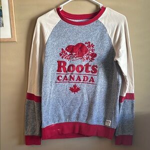 Roots Canada Red and Gray Sweatshirt